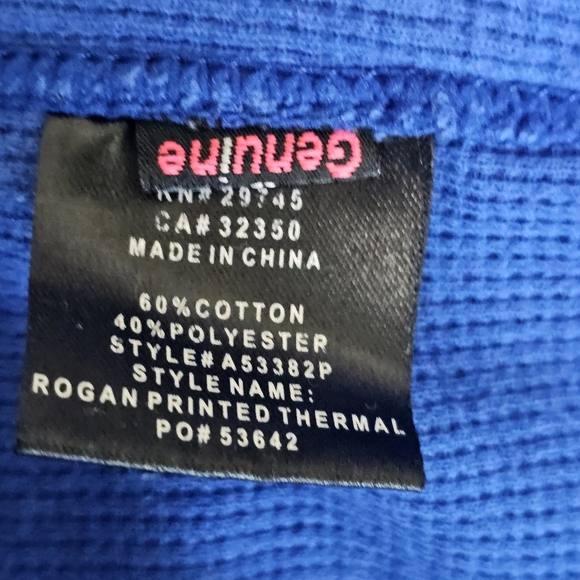 Vtg Volcom Mens L Thermal Long‎ Sleeve Tee Shirt Blue 90s Ski Snowboard Preppy - Picture 13 of 13